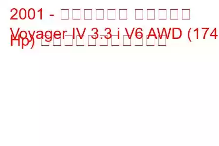 2001 - クライスラー ボイジャー
Voyager IV 3.3 i V6 AWD (174 Hp) の燃料消費量と技術仕様