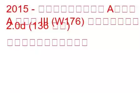 2015 - メルセデス・ベンツ Aクラス
A クラス III (W176) フェイスリフト 2.0d (136 馬力) の燃料消費量と技術仕様