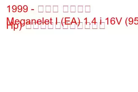 1999 - ルノー メガーヌ
Meganelet I (EA) 1.4 i 16V (95 Hp) の燃料消費量と技術仕様