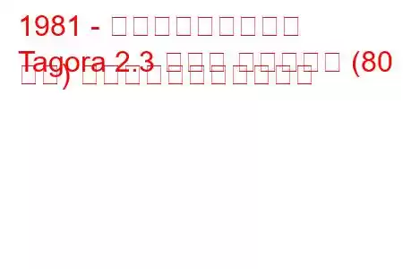 1981 - タルボット・タゴラ
Tagora 2.3 ターボ ディーゼル (80 馬力) の燃料消費量と技術仕様
