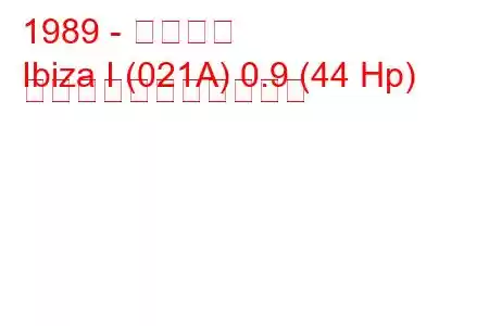 1989 - イビサ島
Ibiza I (021A) 0.9 (44 Hp) の燃料消費量と技術仕様