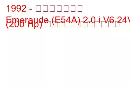 1992 - 三菱エメロード
Emeraude (E54A) 2.0 i V6 24V (200 Hp) の燃料消費量と技術仕様