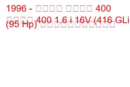 1996 - プロトン ペルソナ 400
ペルソナ 400 1.6 i 16V (416 GLi) (95 Hp) の燃料消費量と技術仕様