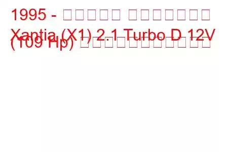 1995 - シトロエン エグザンティア
Xantia (X1) 2.1 Turbo D 12V (109 Hp) の燃料消費量と技術仕様