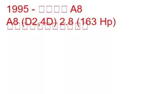 1995 - アウディ A8
A8 (D2,4D) 2.8 (163 Hp) の燃料消費量と技術仕様