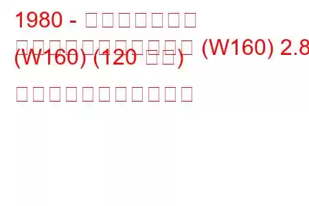1980 - 日産パトロール
パトロールステーション (W160) 2.8 (W160) (120 馬力) の燃料消費量と技術仕様