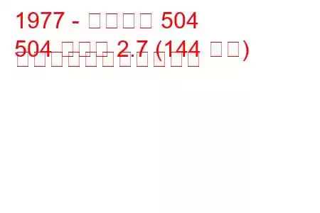 1977 - プジョー 504
504 クーペ 2.7 (144 馬力) の燃料消費量と技術仕様