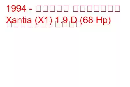 1994 - シトロエン エグザンティア
Xantia (X1) 1.9 D (68 Hp) の燃料消費量と技術仕様