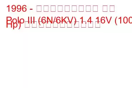 1996 - フォルクスワーゲン ポロ
Polo III (6N/6KV) 1.4 16V (100 Hp) の燃料消費量と技術仕様