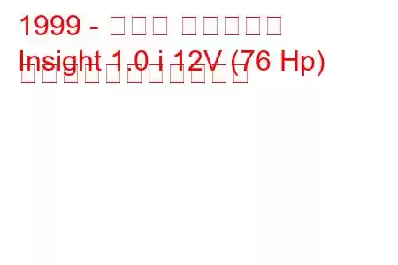 1999 - ホンダ インサイト
Insight 1.0 i 12V (76 Hp) の燃料消費量と技術仕様