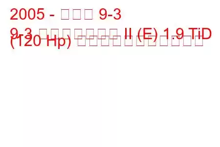 2005 - サーブ 9-3
9-3 スポーツコンビ II (E) 1.9 TiD (120 Hp) の燃料消費量と技術仕様