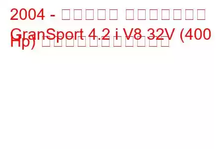 2004 - マセラティ グランスポーツ
GranSport 4.2 i V8 32V (400 Hp) の燃料消費量と技術仕様