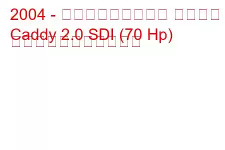 2004 - フォルクスワーゲン キャディ
Caddy 2.0 SDI (70 Hp) の燃料消費量と技術仕様