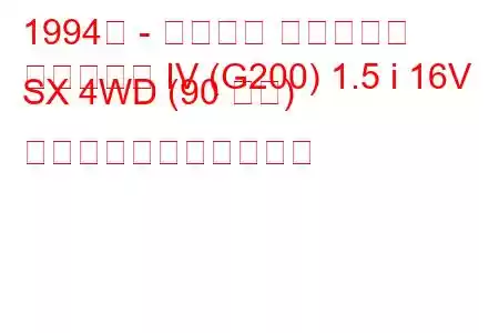 1994年 - ダイハツ シャレード
シャレード IV (G200) 1.5 i 16V SX 4WD (90 馬力) の燃料消費量と技術仕様