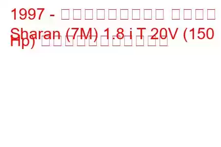 1997 - フォルクスワーゲン シャラン
Sharan (7M) 1.8 i T 20V (150 Hp) の燃料消費量と技術仕様