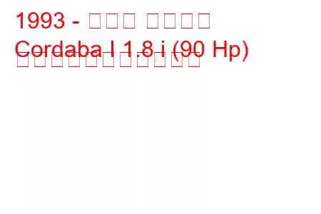 1993 - セアト コルドバ
Cordaba I 1.8 i (90 Hp) の燃料消費量と技術仕様