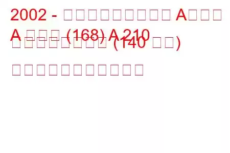 2002 - メルセデス・ベンツ Aクラス
A クラス (168) A 210 エボリューション (140 馬力) の燃料消費量と技術仕様