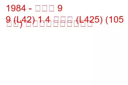 1984 - ルノー 9
9 (L42) 1.4 ターボ (L425) (105 馬力) 燃料消費量と技術仕様