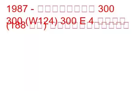 1987 - メルセデスベンツ 300
300 (W124) 300 E 4 マチック (188 馬力) の燃料消費量と技術仕様