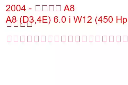 2004 - アウディ A8
A8 (D3,4E) 6.0 i W12 (450 Hp) クワトロ ティプトロニックの燃料消費量と技術仕様