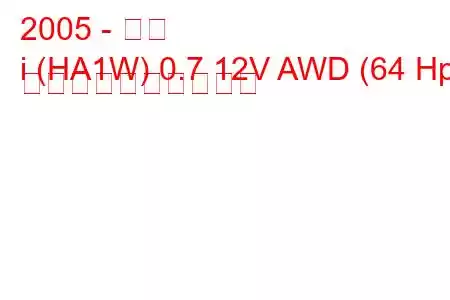 2005 - 三菱
i (HA1W) 0.7 12V AWD (64 Hp) 燃料消費量と技術仕様