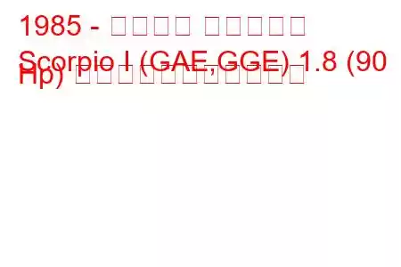 1985 - フォード スコーピオ
Scorpio I (GAE,GGE) 1.8 (90 Hp) の燃料消費量と技術仕様