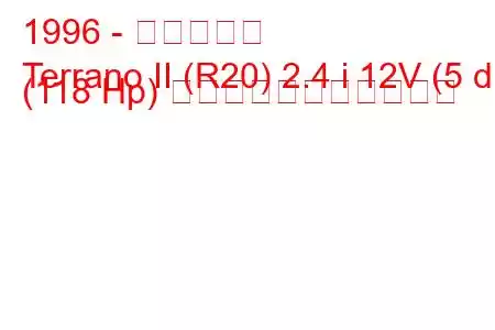 1996 - 日産テラノ
Terrano II (R20) 2.4 i 12V (5 dr) (118 Hp) の燃料消費量と技術仕様