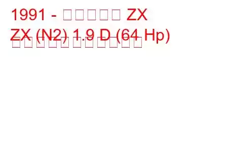 1991 - シトロエン ZX
ZX (N2) 1.9 D (64 Hp) の燃料消費量と技術仕様