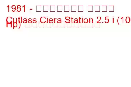 1981 - オールズモビル カトラス
Cutlass Ciera Station 2.5 i (106 Hp) の燃料消費量と技術仕様