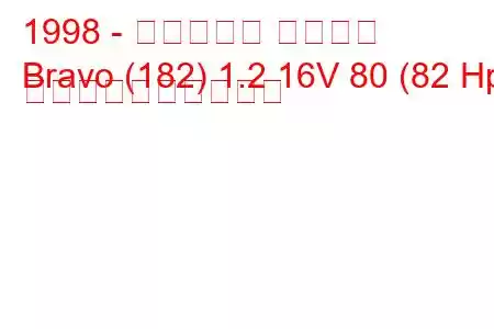 1998 - フィアット ブラボー
Bravo (182) 1.2 16V 80 (82 Hp) 燃料消費量と技術仕様