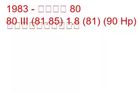 1983 - アウディ 80
80 III (81.85) 1.8 (81) (90 Hp) 燃料消費量と技術仕様