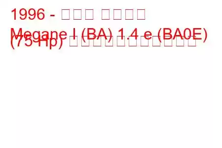 1996 - ルノー メガーヌ
Megane I (BA) 1.4 e (BA0E) (75 Hp) の燃料消費量と技術仕様