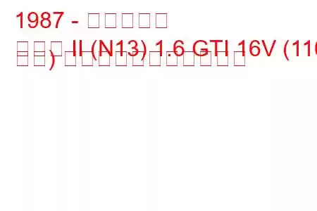 1987 - 日産サニー
サニー II (N13) 1.6 GTI 16V (110 馬力) の燃料消費量と技術仕様