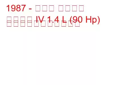 1987 - ホンダ シビック
シビック IV 1.4 L (90 Hp) の燃料消費量と技術仕様