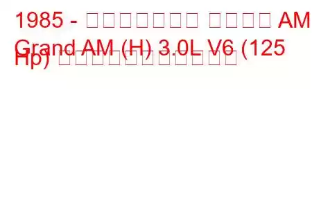 1985 - ポンティアック グランド AM
Grand AM (H) 3.0L V6 (125 Hp) の燃料消費量と技術仕様