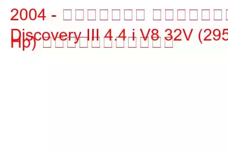 2004 - ランドローバー ディスカバリー
Discovery III 4.4 i V8 32V (295 Hp) の燃料消費量と技術仕様