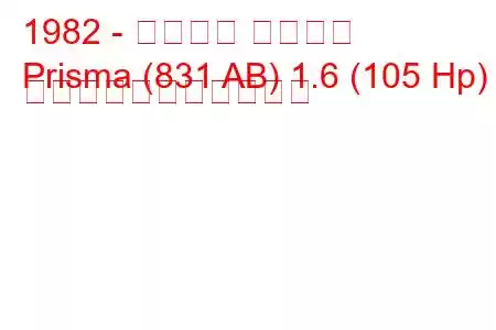 1982 - ランチア プリズマ
Prisma (831 AB) 1.6 (105 Hp) の燃料消費量と技術仕様