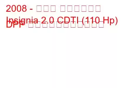 2008 - オペル インシグニア
Insignia 2.0 CDTI (110 Hp) DPF の燃料消費量と技術仕様