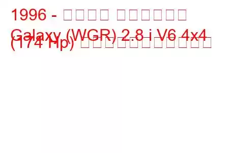 1996 - フォード ギャラクシー
Galaxy (WGR) 2.8 i V6 4x4 (174 Hp) の燃料消費量と技術仕様