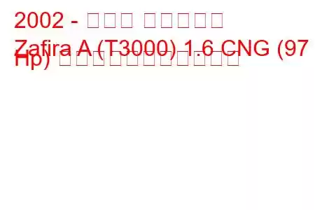 2002 - オペル ザフィーラ
Zafira A (T3000) 1.6 CNG (97 Hp) の燃料消費量と技術仕様