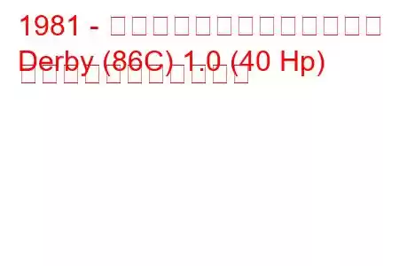 1981 - フォルクスワーゲンダービー
Derby (86C) 1.0 (40 Hp) の燃料消費量と技術仕様