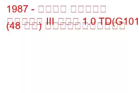 1987 - ダイハツ シャレード
シャレード III コンビ 1.0 TD(G101) (48 馬力) の燃料消費量と技術仕様