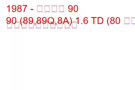 1987 - アウディ 90
90 (89,89Q,8A) 1.6 TD (80 馬力) 燃料消費量と技術仕様