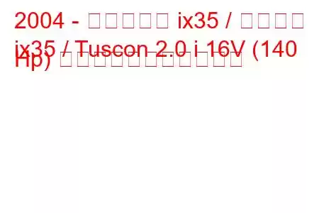 2004 - ヒュンダイ ix35 / ツーソン
ix35 / Tuscon 2.0 i 16V (140 Hp) の燃料消費量と技術仕様