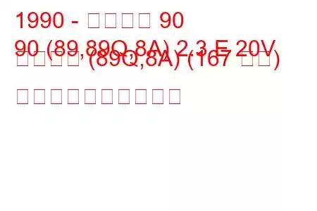 1990 - アウディ 90
90 (89,89Q,8A) 2.3 E 20V クワトロ (89Q,8A) (167 馬力) 燃料消費量と技術仕様