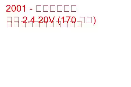 2001 - ランチア論文
論文 2.4 20V (170 馬力) の燃料消費量と技術仕様