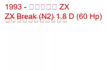 1993 - シトロエン ZX
ZX Break (N2) 1.8 D (60 Hp) の燃料消費量と技術仕様