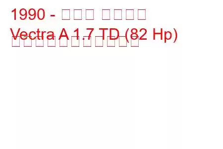 1990 - オペル ベクトラ
Vectra A 1.7 TD (82 Hp) の燃料消費量と技術仕様