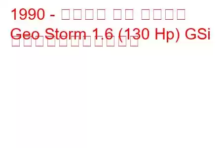 1990 - シボレー ジオ ストーム
Geo Storm 1.6 (130 Hp) GSi の燃料消費量と技術仕様