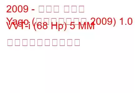 2009 - トヨタ アイゴ
Yago (フェイスリフト 2009) 1.0 VVT-i (68 Hp) 5 МM 燃料消費量と技術仕様